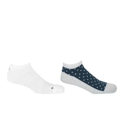 Peper Harow - Made In England Organic White & Polka White Men's Trainer Socks Bundle