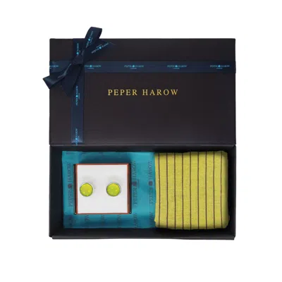 Peper Harow - Made In England Oxford Stripe Men's Cufflink Gift Box In Multi