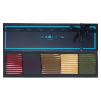 Peper Harow - Made In England Oxford Stripe Men's Gift Box - Classic In Blue