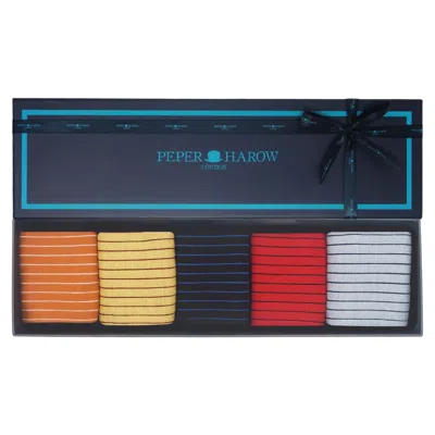Peper Harow - Made In England Oxford Stripe Men's Gift Box - Vibrant In Blue
