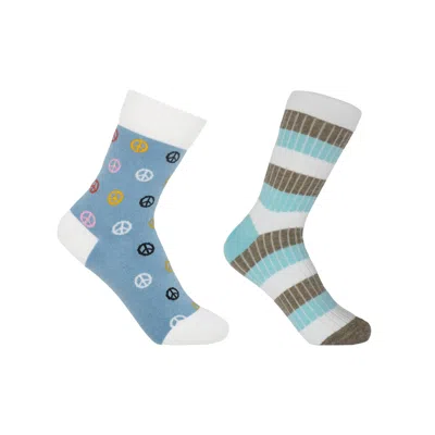 Peper Harow - Made In England Peace Blue & Chord Turquoise Women's Socks Bundle