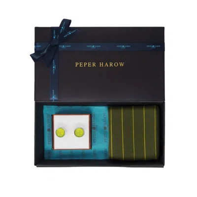 Peper Harow - Made In England Pin Stripe Men's Cufflink Gift Box In Multi