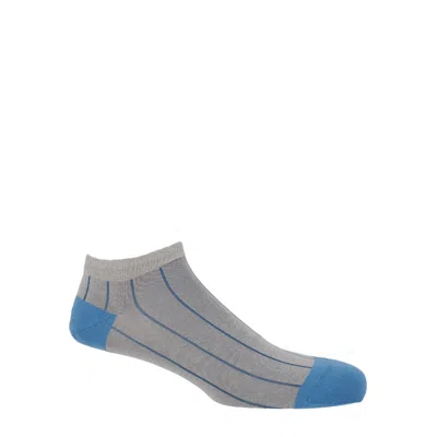 Peper Harow - Made In England Pin Stripe Men's Trainer Socks – Grey In Gray