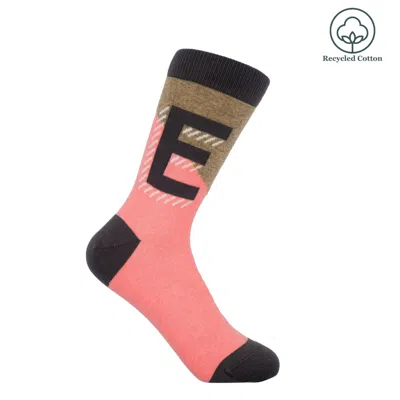Peper Harow - Made In England Pink Alphabet Women's Socks – E