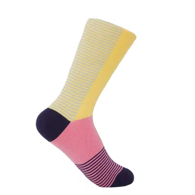 Peper Harow - Made In England Pink / Purple Daisy Anne Women's Socks In Pink/purple