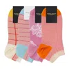 Peper Harow - Made In England Pink Women's Trainer Socks Bundle – Zigzag, Grid, Delicate, Dash In Pink