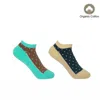 Peper Harow - Made In England Polka Women's Organic Trainer Socks Bundle - Ocean & Beige In Sand