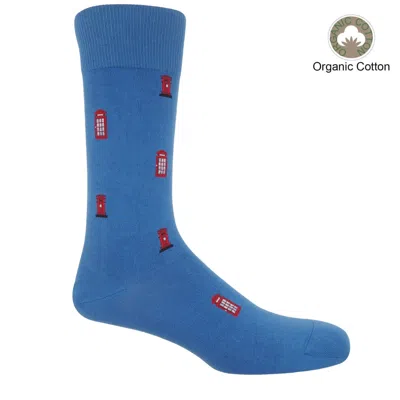Peper Harow - Made In England Post Box Men's Socks – Blue