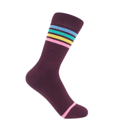 Peper Harow - Made In England Purple Mix Tape Women's Socks – Maroon