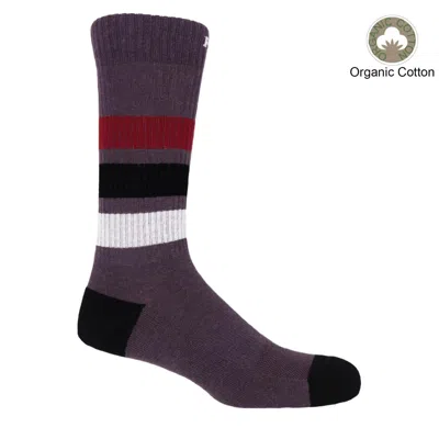 Peper Harow - Made In England Purple Striped Organic Men's Sport Socks – Mauve