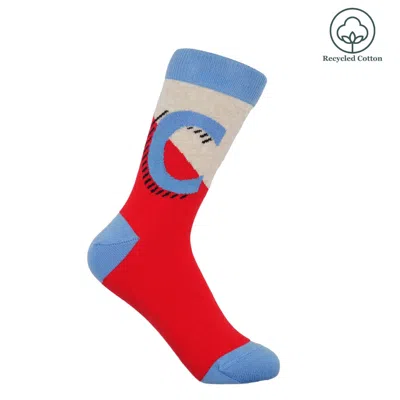 Peper Harow - Made In England Red Alphabet Women's Socks – C
