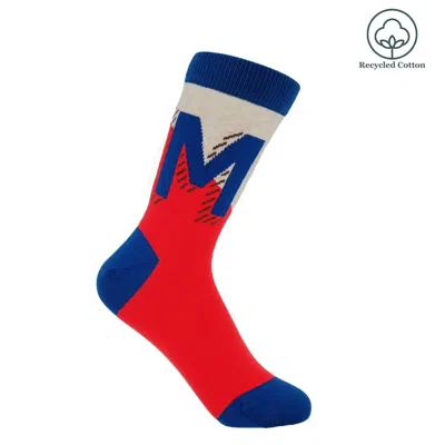 Peper Harow - Made In England Red Alphabet Women's Socks – M