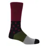 Peper Harow - Made In England Red Burgundy Mayfair Men's Socks In Red