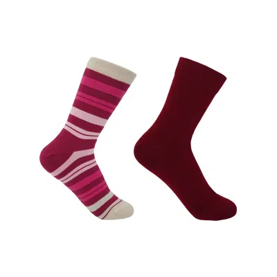 Peper Harow - Made In England Red Elizabeth Punch & Classic Burgundy Women's Socks Bundle
