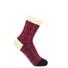 Peper Harow - Made In England Red Grid Women's Socks – Burgundy In Red