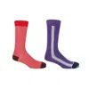 Peper Harow - Made In England Red Lux Taylor & Purple Andover Men's Socks Two Pack In Purple/red