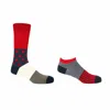 Peper Harow - Made In England Scarlet Mayfair Crew & Oxford Stripe Trainer Men's Socks 2 Pack In Red