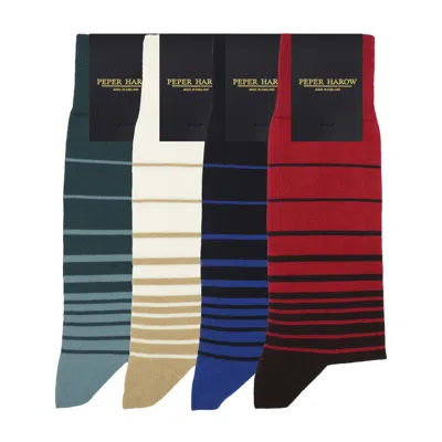 Peper Harow - Made In England The Retro Stripe Men's Set In Black/blue/red/white