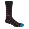 Peper Harow - Made In England Thin Stripe Men's Socks - Black In Black