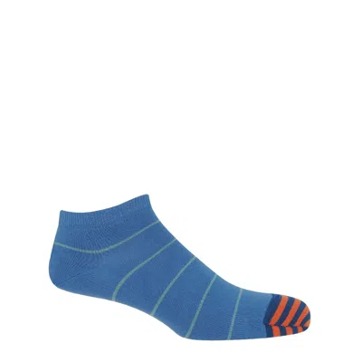 Peper Harow - Made In England Thin Stripe Men's Trainer Socks - Blue
