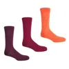 Peper Harow - Made In England Three Pack Essential Men's Socks - Sunset In Eed/orange/red