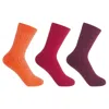 Peper Harow - Made In England Three Pack Essential Women's Socks - Sunset In Eed/orange/red