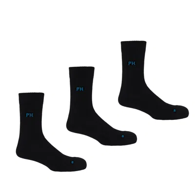 Peper Harow - Made In England Three Pack Men's Sport Socks – Black
