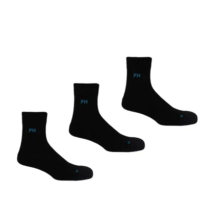 Peper Harow - Made In England Three Pack Quarter Recycled Men's Sport Socks – Black
