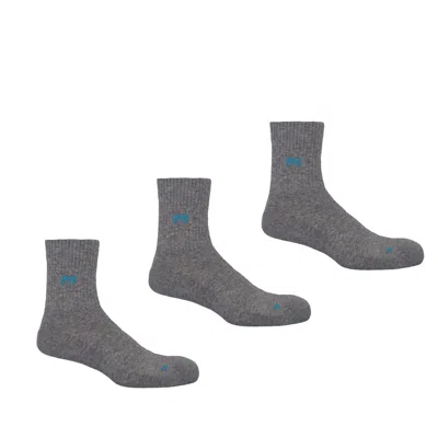 Peper Harow - Made In England Three Pack Quarter Recycled Men's Sport Socks – Grey
