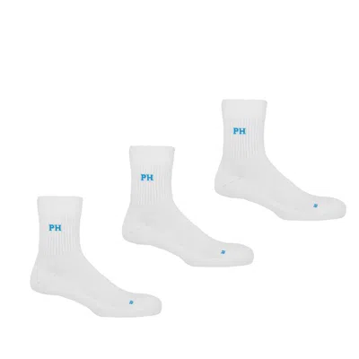 Peper Harow - Made In England Three Pack Quarter Recycled Men's Sport Socks – White