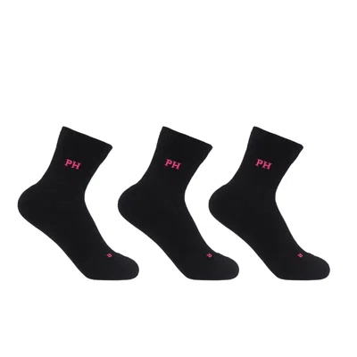Peper Harow - Made In England Three Pack Quarter Recycled Women's Sport Socks – Black