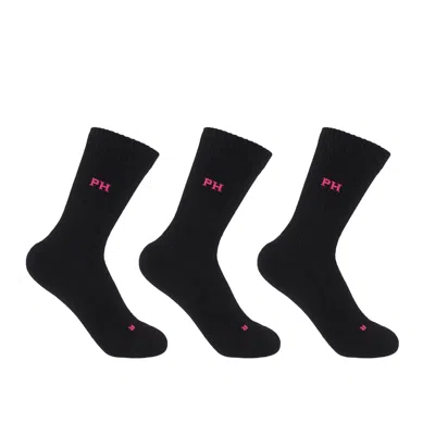 Peper Harow - Made In England Three Pack Women's Sport Socks – Black