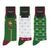 Peper Harow - Made In England Traditional Christmas Men's Socks Three Pack In Green/red/white