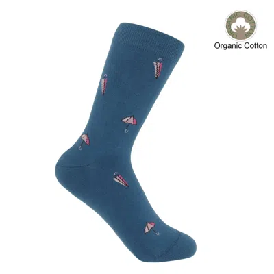 Peper Harow - Made In England Umbrella Women's Socks – Blue