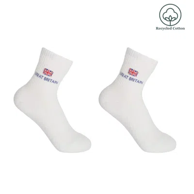 Peper Harow - Made In England White Olympics Recycled Women's Sport Socks - Two Pair Bundle
