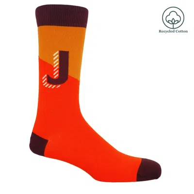 Peper Harow - Made In England Women's Orange Alphabet Men's Socks – J