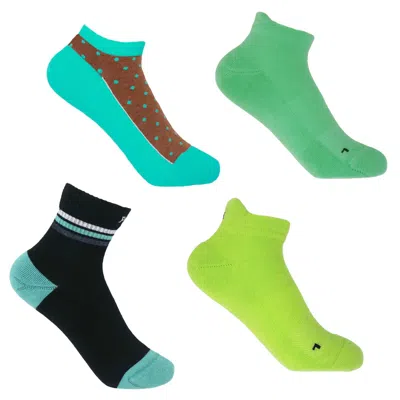 Peper Harow - Made In England Women's Organic Trainer Socks Bundle – Green