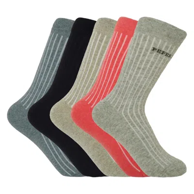 Peper Harow - Made In England Women's Socks Bundle - Recycled Ribbed In Gray