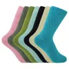 Peper Harow - Made In England Women's Socks Bundle - Ribbed Cuff Bed In Blue/gray/pink/white