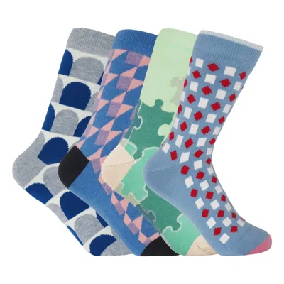 Peper Harow - Made In England Women's Socks Bundle - Winter In Blue/gray/green