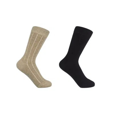Peper Harow - Made In England Women's Two Pairs Cashmere Socks Bundle – Beige & Black In Multi