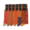 Peper Harow - Made In England Yellow / Orange Men's Six Pair Orange Socks Bundle In Yellow/orange
