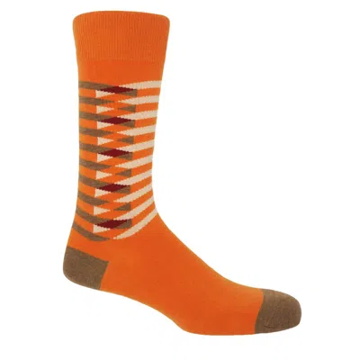Peper Harow - Made In England Yellow / Orange Orange Symmetry Organic Men's Socks In Yellow/orange
