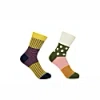 Peper Harow - Made In England Yellow Oxford Stripe & Cream Mayfair Women's Socks Two Pack In Women's