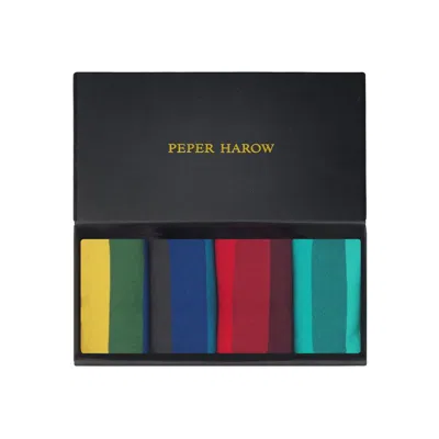 Peper Harow - Made In England Block Stripe Women's Trainer Socks Gift Box