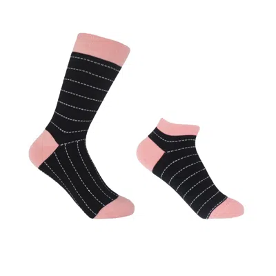 Peper Harow - Made In England Dash Black Luxury Crew & Trainer Women's Socks Bundle