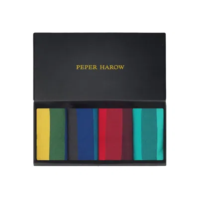 Peper Harow - Made In England Men's Block Stripe Men's Trainer Socks Gift Box