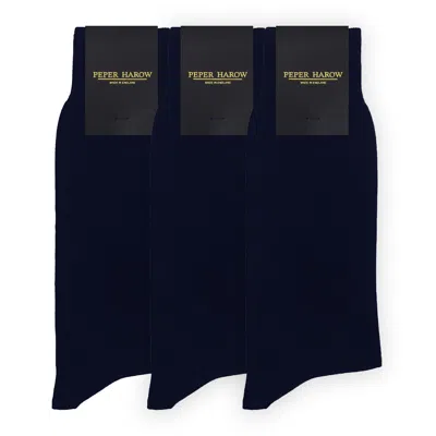 Peper Harow - Made In England Men's Blue Groomsmen's Socks Bundle - Classic Navy