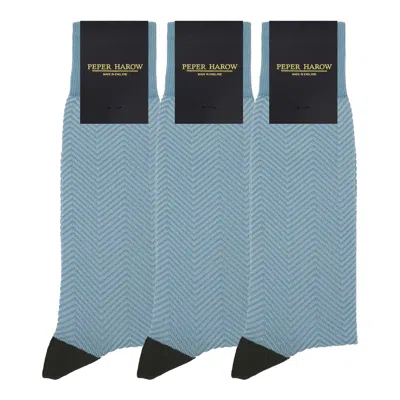 Peper Harow - Made In England Men's Blue Groomsmen's Socks Bundle - Lux Taylor Sky