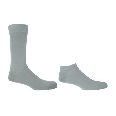 Peper Harow - Made In England Men's Classic Cloud Grey Luxury Crew & Trainer Men's Socks Bundle In Multi